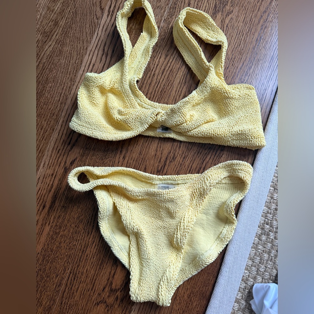 Hunza G Yellow Twist Bralette Bikini Set - Picture 5 of 6